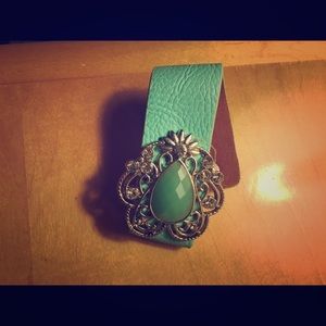 Turquoise Leather Bracelet